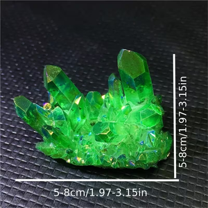 คริสตัลควอตซ์สีเขียวออร่าคุณภาพสูง กลุ่มคริสตัลเหลือบรุ้ง  หินบำบัดสำหรับตกแต่งบ้าน จำหน่ายจำนวนมาก รับสั่งทำ - Product Image 3