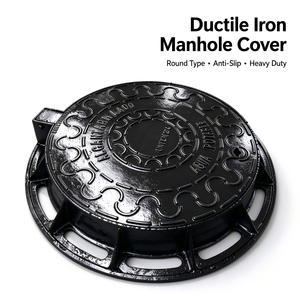 Grille de drainage en <span class=keywords><strong>fonte</strong></span> ductile ronde avec maille anti-chute en acier EN124 B125 C250 pour caniveau de drainage routier municipal - Product Image 5