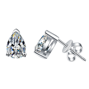 Moissanite <b>Stud</b> Earrings Heart Shape Classic Style Prong Setting 925 Sterling <b>Silver</b> Fashion Jewelry for Women - Product Image 4