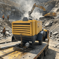 Compresseur d'air portable diesel à vis Atlas-Copco XAVS196 haute pression 13,8 bar 118 kW