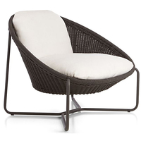 Fauteuil de jardin moderne en forme d'œuf pour extérieur, café en bord de mer, espace de loisirs, mobilier de patio, villa, café, en aluminium avec corde tressée