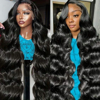 Perruques en cheveux humains vierges indiens, dentelle transparente HD 250%, ondulations lâches, 30-40 pouces, sans colle, pré-épilées, sans perte de cheveux
