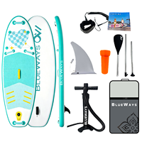 Planche à pagaie gonflable vert menthe de 9'6'' pour adolescents, SUP junior stable de 290 cm, épaisseur de 13 cm, planche de stand-up pour jeunes, 6 pouces