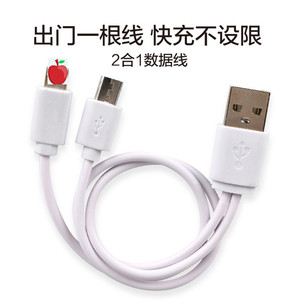 <b>Micro</b> <b>Usb</b> Dual Port Charging Cable 0.5m White Silicone For Apple Android Phones - Product Image 5