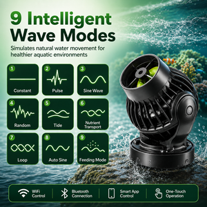 Pompa per Acquario Ecologica in Plastica da 5W con Conversione di Frequenza DC, Bluetooth e WiFi per la Creazione di Onde - Product Image 5