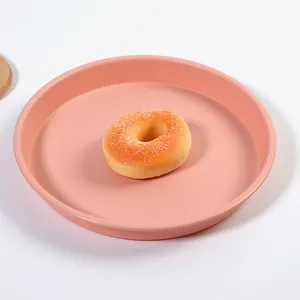 桌面食品圆形塑料餐盘