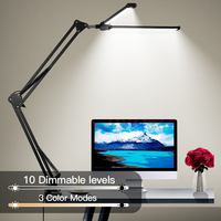 Lampe de table de chevet pliable à intensité variable avec loupe et lumière LED réglable par USB pour bureau d'étude, lampes de table/lampe de bureau/lampe de lecture