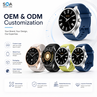Reloj Inteligente Redondo Personalizado con Función de Llamadas, Correas Multicolores, Diseño de Esfera Personalizado y Empaque para Marca de Dispositivos Vestibles
