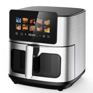 ANWELL Friteuse à air chaud grande capacité en acier inoxydable avec fenêtre de cuisson visible, menu numérique tactile, cuisson saine sans huile - Product Image 1