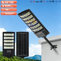 Lampe solaire OEM ODM 300W IP65 intégrée à LED, alimentée par batterie, certifiée CE, pour projets solaires, éclairage extérieur en ABS pour rues
