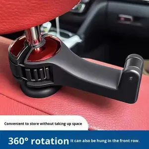 <strong>Car</strong> Interior ABS Seat Headrest <strong>Hook</strong> Hanger Bar Rear Row Storage Phone Holder Creative Multifunctional Hidden <strong>Car</strong> <strong>Hook</strong> - Product Image 6