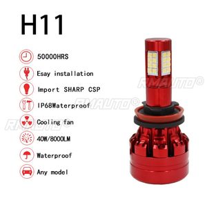 4 ampoules LED H11 9005 Canbus 6000K haute puissance pour phares de voiture, ampoules turbo pour phares et feux antibrouillard automobiles - Product Image 3
