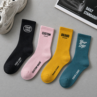Fabricant de chaussettes, vente en gros, design de logo personnalisé, chaussettes mi-mollet en coton tricoté pour le sport et l'usage quotidien