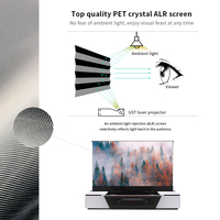Écran de projection motorisé ALR 4K/8K 120 pouces, nouveau modèle 2023, avec armoire intégrée pour projecteur laser UST