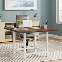 Petite table de conférence moderne pour 4 personnes, table de réunion carrée pour bureau à domicile