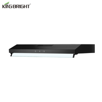 Hotte d'échappement à Double moteur de 90cm de haute qualité, à commande tactile, noire, pour cuisinière, fumée