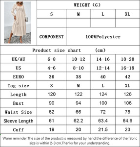 <span class=keywords><strong>Vestido</strong></span> de verano para mujer, nuevo estilo, cuello <span class=keywords><strong>cuadrado</strong></span>, <span class=keywords><strong>manga</strong></span> larga con mangas abullonadas, diseño con lazo en la cintura, efecto adelgazante y volantes. - Product Image 6
