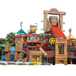 大浪玛雅成人儿童水屋游乐场主题冒险公园玻璃纤维水滑梯有趣的水上游戏