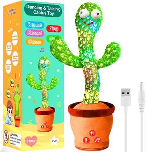 Cactus parlant dansant, jouet <span class=keywords><strong>pour</strong></span> bébé, rechargeable, imite et chante 51 chansons anglaises, cadeau <span class=keywords><strong>pour</strong></span> <span class=keywords><strong>les</strong></span> tout-petits, éducatif - Product Image 1