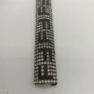 Cordón de diamante de cristal semiredondo de lujo, cuerda de diamante de imitación, tubo de recorte para decoración de zapatos, Gema acrílica, 16mm