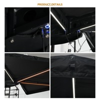 Auvent autoportant Trail 4x4 XL 270 degrés à double poteau 2m 2.5m pour voiture et SUV avec éclairage LED tricolore