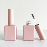 Bouteille de Vernis à Ongles Gel UV Carrée Vide Couleur Personnalisée, Échantillon Gratuit d'Usine, 10ml, 15ml, 20ml, Avec Pinceau