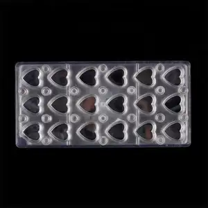 Hochwertige handgemachte klare herzförmige Mini benutzer definierte Polycarbonat Schokoladen form Fenster box Kunststoff Schokoladen form steif