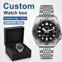 Montre de plongée Migaga en acier inoxydable 316l, étanche 20ATM, logo personnalisé, mouvement suisse GMT, montres automatiques mécaniques