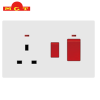 Enchufe de pared OEM 13A para Reino Unido con interruptor de cocina de doble polo y control de neón