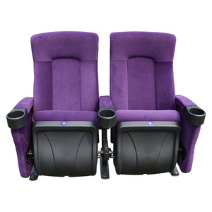 เก้าอี้โรงหนัง Mingzhong Furniture รุ่น MZ-L28 สีม่วงกำมะหยี่ พร้อมที่วางแขน สำหรับหอประชุม โรงแรม โรงเรียน - Product Image 2