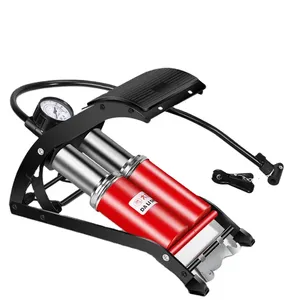 더블 실린더 자전거 발 공기 펌프 휴대용 사이클 자전거 수동 발 펌프 타이어 공기 발 펌프 자동차 용