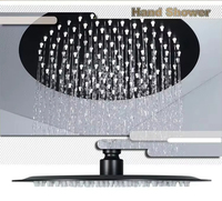 Pommeau de douche amovible en acier inoxydable laqué noir de 8 pouces pour hôtel plat de luxe salle de bain plafond douche toilette Application