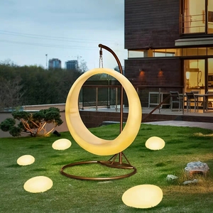 Silla Columpio de anillo de Luna redonda Vertical colgante Simple para lugares interiores y exteriores para patios dormitorios parques jardines - Product Image 3
