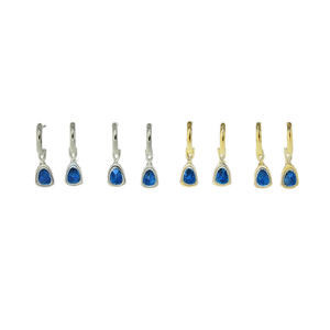 Pendientes y aretes de acero inoxidable con circonita azul, 6 pares, joyería hecha a mano para mujer, accesorios de moda - Product Image 2