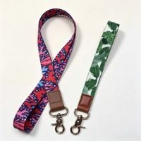 Lanière personnalisée en polyester par sublimation avec patch en PU, logo personnalisé, mousqueton métallique, lanières promotionnelles pour badges d'identification