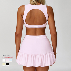 Ensemble Personnalisé <span class=keywords><strong>de</strong></span> Yoga et <span class=keywords><strong>de</strong></span> Sport <span class=keywords><strong>Femme</strong></span>, Haute Qualité, Effet Seconde Peau, Séchage Rapide et Respirant, Jupe <span class=keywords><strong>de</strong></span> <span class=keywords><strong>Tennis</strong></span>, Course et Fitness - Product Image 2