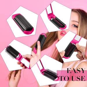 Brosse à cheveux pliante avec miroir de maquillage peigne nouveau design de poche de voyage mini pliable logo personnalisé pour salon de coiffure vente en gros - Product Image 4