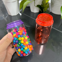 Mini boîte de soda en plastique transparent forme pot bouchon à vis tailles personnalisées 100ml 250ml 330ml pour emballage de chocolat biscuit collation bonbons