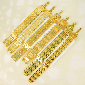 Pulseras Planas de Lujo Estilo Dubai, Personalizadas, Chapadas en Oro de 21k, para Mujeres y Hombres, Joyería para Regalo de Boda o Fiesta - Product Image 2