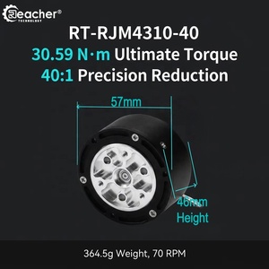 리처 RT-RJM4310-40 로봇 조인트 모터 24V 30Nm 80W 피크 CAN RS485 IP54 40:1 유성 기어 휴머노이드 무릎/코봇 베이스 FOC - Product Image 2