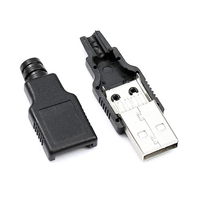 Conector de enchufe macho DIY USB 2,0 A tipo C con caja de plástico enchufes ISO OTG USB C Jack conector de terminal de alimentación V8 carcasa USB