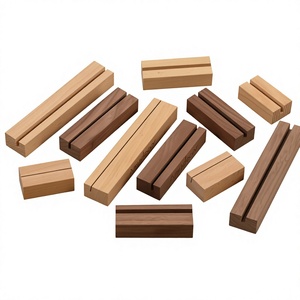 Wooden Card Holder Stand with Customized Shape Natural Wood Color for Promotional Activities Portable <b>Clipboard</b> Style - Product Image 2