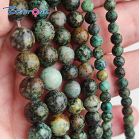 Bestone 4mm 6mm 8mm pierre naturelle perles en vrac perles turquoises africaines brins pour la fabrication de bijoux