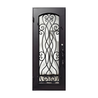 Porte extérieure moderne en fer forgé à battant, anti-effraction, coupe-feu, pour la sécurité domestique des appartements et chambres