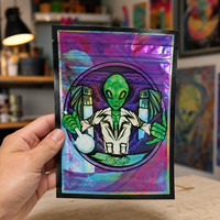 Sachets refermables en Mylar imprimés sur mesure avec motif Alien Cartoon, pochettes autoportantes en aluminium pour l'emballage de snacks et de produits à base de plantes