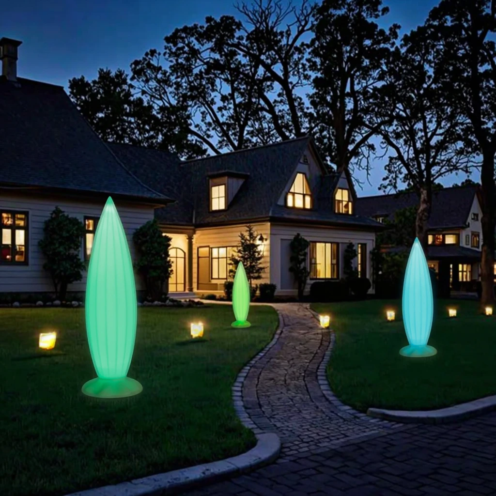 Smart Outdoor LED Spike Light-IP65 Rated DC Plastic Construction Remote Control Color-Changing Garden Yard Decor Lighting