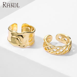 RAKOL RP2209 Fancy New Design Irregular Ajustable Ancho Doble Capa Anillo Abierto para Mujer - Product Image 5
