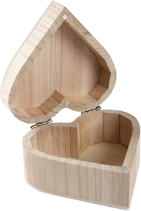 Élégant coffret cadeau magnétique en bois brut, lot de 3 boîtes de rangement pour bibelots en forme de cœur, surface lisse, décoration artistique texturée - Product Image 6