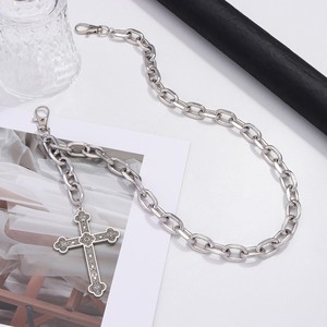 Chaîne de taille croisée en alliage de zinc unisexe, style hip-hop, pour usage quotidien, chaîne de pantalon en métal monocouche blanc K - Product Image 2