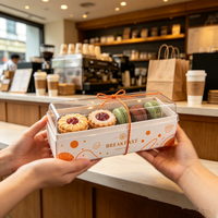 Boîte d'emballage personnalisée pour crêpes avec fenêtre, idéale pour la présentation de desserts, snacks et pâtisseries - Vente en gros